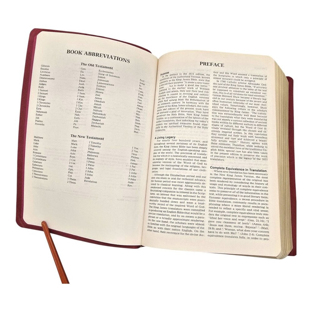 Holy Bible NKJV Giant Print Center-Column Reference Bible Red Faux Leather 1982 - Picture 8 of 16